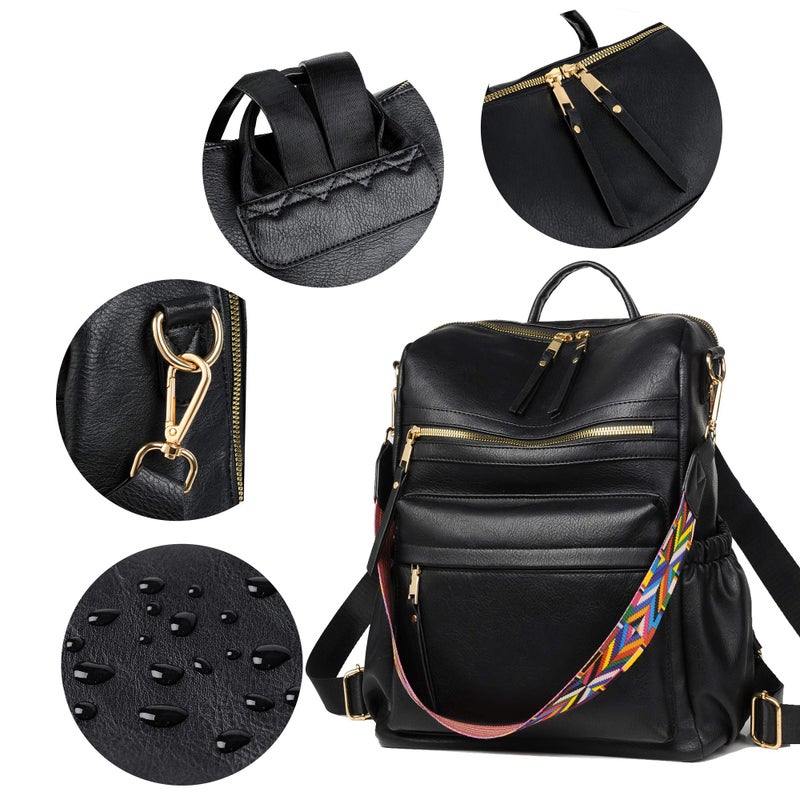 Dora & Liz Womens Backpack Purse Leather Fashion Travel Backpack Purse for Women Designer Ladies Shoulder Bags - Image 5